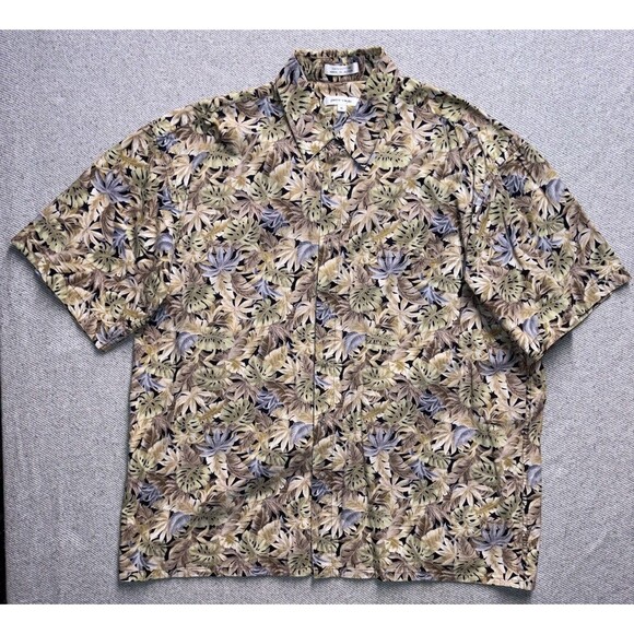 Pierre Cardin Other - Vintage Pierre Cardin Tropical Monstera Leaf Hawaiian Shirt Men’s XL 100% Cotton